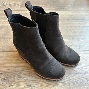 UGG Pax Wedge Black Suede Ankle Booties